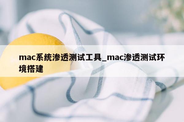 mac系统渗透测试工具_mac渗透测试环境搭建