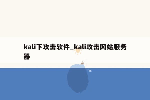 kali下攻击软件_kali攻击网站服务器