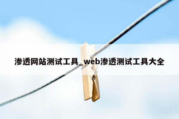 渗透网站测试工具_web渗透测试工具大全