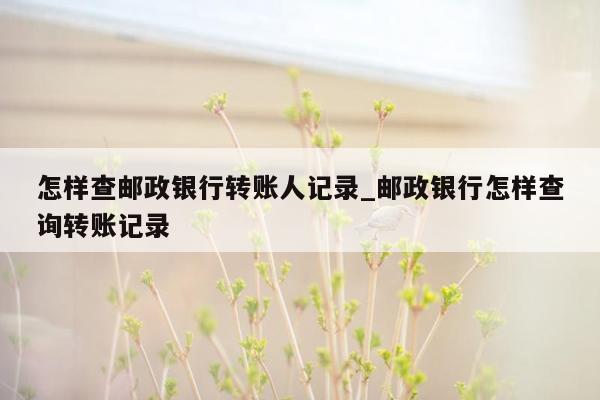 怎样查邮政银行转账人记录_邮政银行怎样查询转账记录