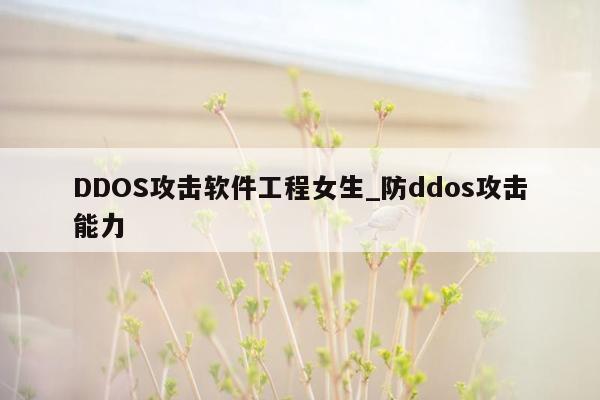 DDOS攻击软件工程女生_防ddos攻击能力