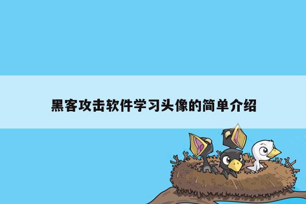 黑客攻击软件学习头像的简单介绍