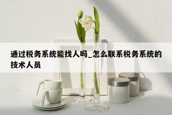 通过税务系统能找人吗_怎么联系税务系统的技术人员