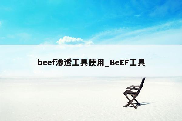 beef渗透工具使用_BeEF工具