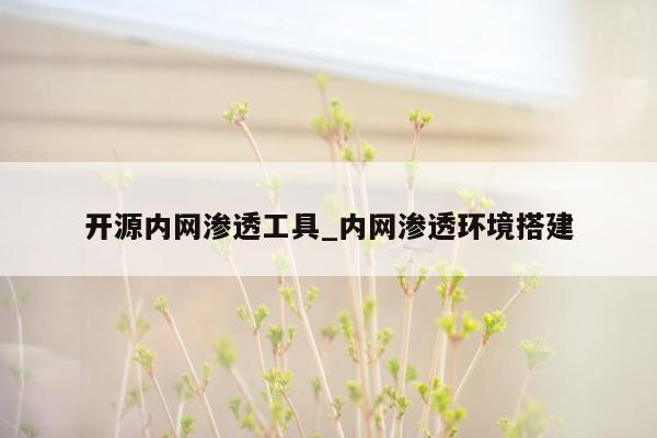 开源内网渗透工具_内网渗透环境搭建