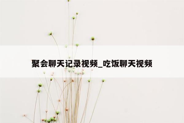 聚会聊天记录视频_吃饭聊天视频