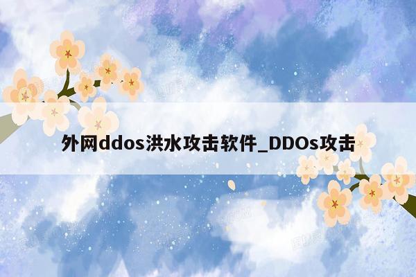 外网ddos洪水攻击软件_DDOs攻击