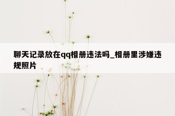 聊天记录放在qq相册违法吗_相册里涉嫌违规照片