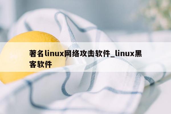 著名linux网络攻击软件_linux黑客软件