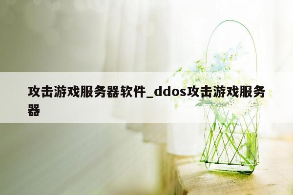 攻击游戏服务器软件_ddos攻击游戏服务器