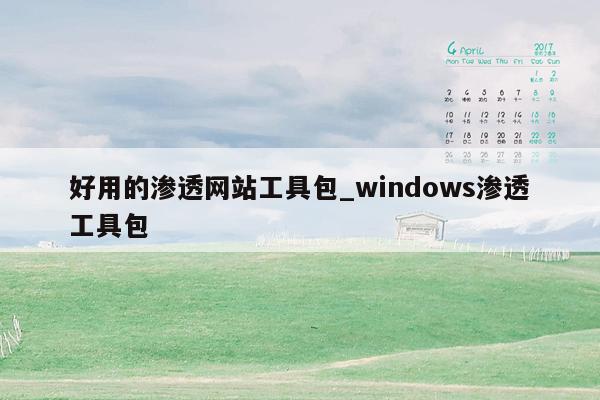 好用的渗透网站工具包_windows渗透工具包