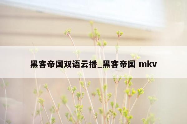 黑客帝国双语云播_黑客帝国 mkv