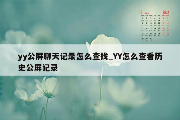 yy公屏聊天记录怎么查找_YY怎么查看历史公屏记录