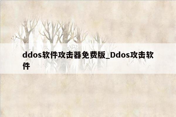 ddos软件攻击器免费版_Ddos攻击软件