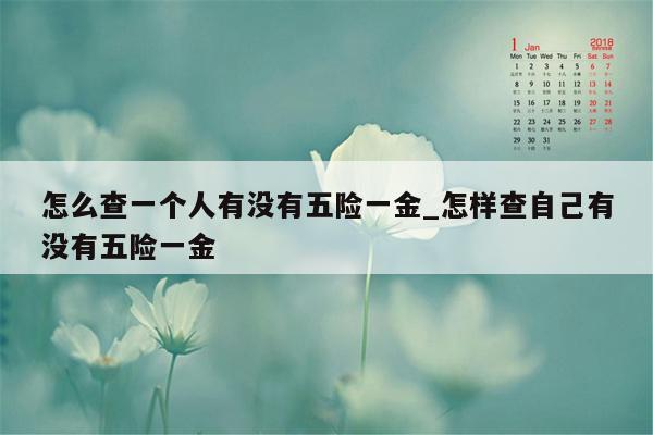 怎么查一个人有没有五险一金_怎样查自己有没有五险一金