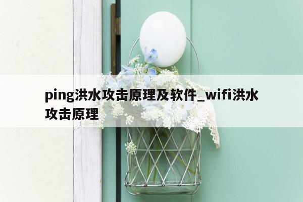 ping洪水攻击原理及软件_wifi洪水攻击原理