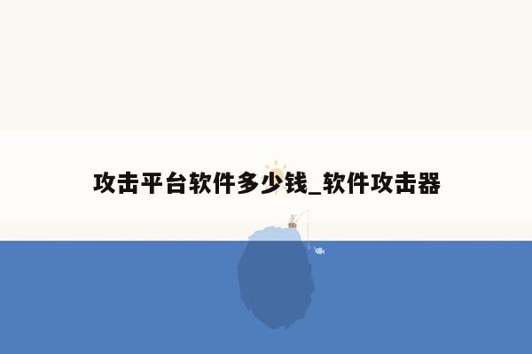 攻击平台软件多少钱_软件攻击器