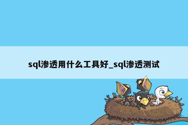 sql渗透用什么工具好_sql渗透测试