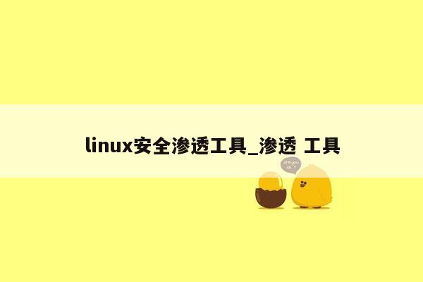 linux安全渗透工具_渗透 工具