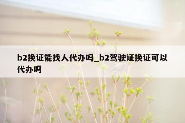 b2换证能找人代办吗_b2驾驶证换证可以代办吗