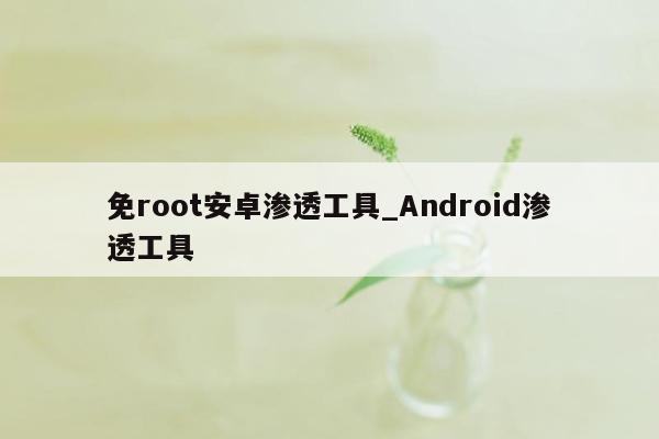 免root安卓渗透工具_Android渗透工具