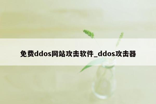 免费ddos网站攻击软件_ddos攻击器