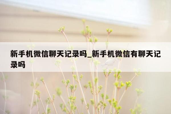 新手机微信聊天记录吗_新手机微信有聊天记录吗