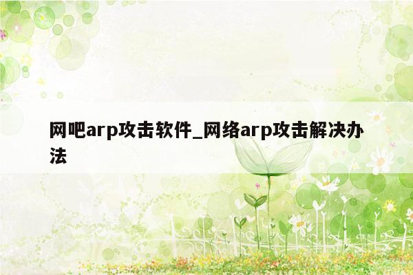 网吧arp攻击软件_网络arp攻击解决办法