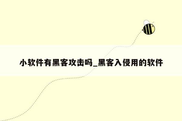 小软件有黑客攻击吗_黑客入侵用的软件