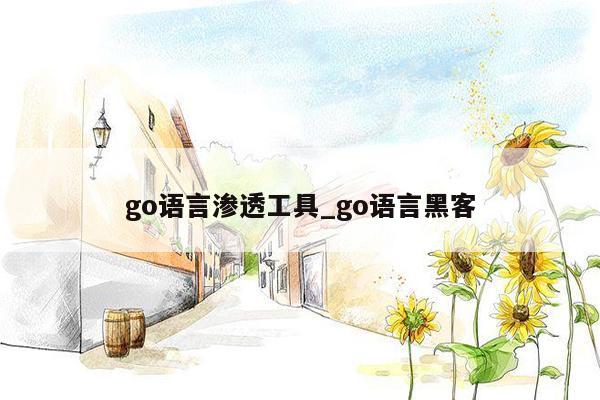 go语言渗透工具_go语言黑客