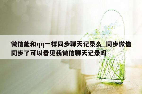 微信能和qq一样同步聊天记录么_同步微信同步了可以看见我微信聊天记录吗