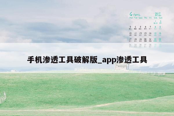 手机渗透工具破解版_app渗透工具