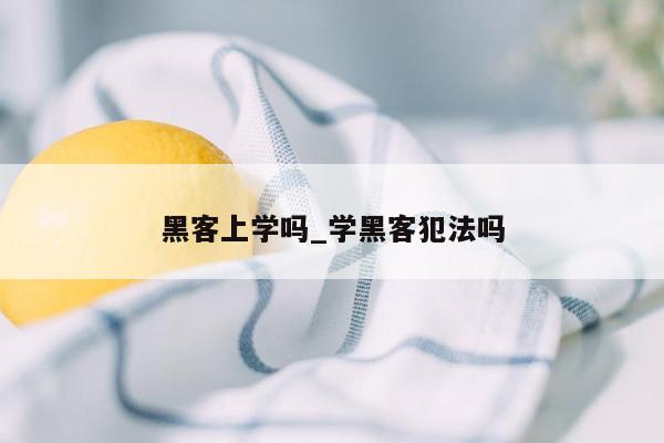 黑客上学吗_学黑客犯法吗