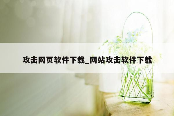 攻击网页软件下载_网站攻击软件下载