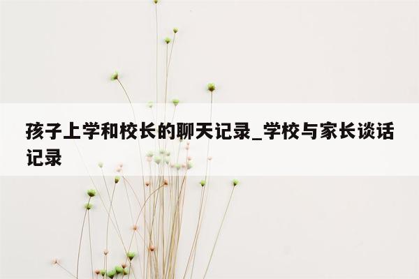 孩子上学和校长的聊天记录_学校与家长谈话记录