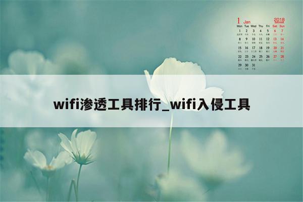 wifi渗透工具排行_wifi入侵工具