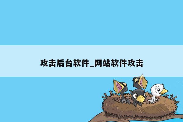 攻击后台软件_网站软件攻击