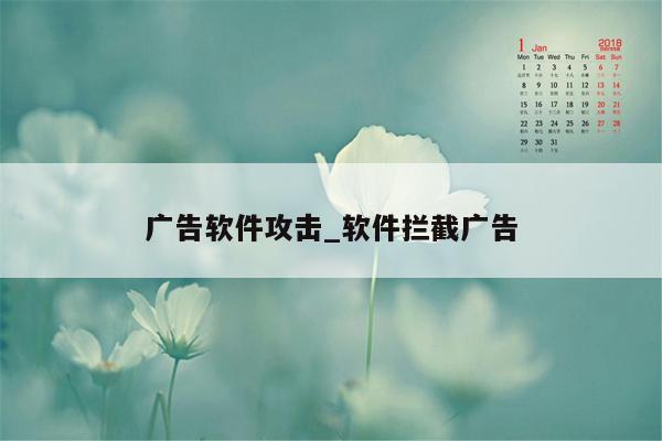 广告软件攻击_软件拦截广告