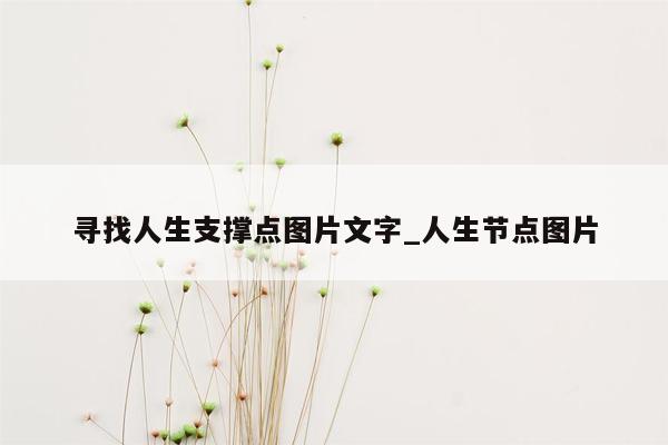 寻找人生支撑点图片文字_人生节点图片