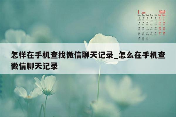 怎样在手机查找微信聊天记录_怎么在手机查微信聊天记录