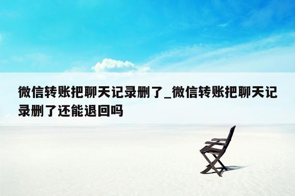 微信转账把聊天记录删了_微信转账把聊天记录删了还能退回吗