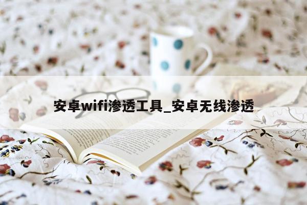 安卓wifi渗透工具_安卓无线渗透