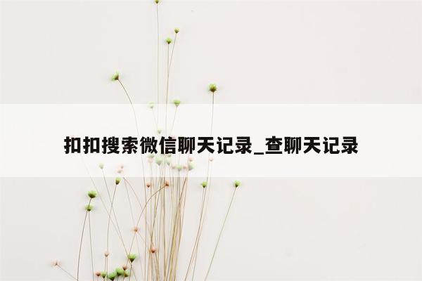 扣扣搜索微信聊天记录_查聊天记录