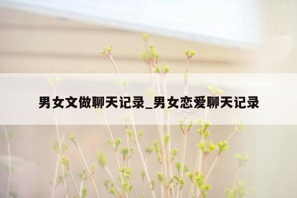 男女文做聊天记录_男女恋爱聊天记录