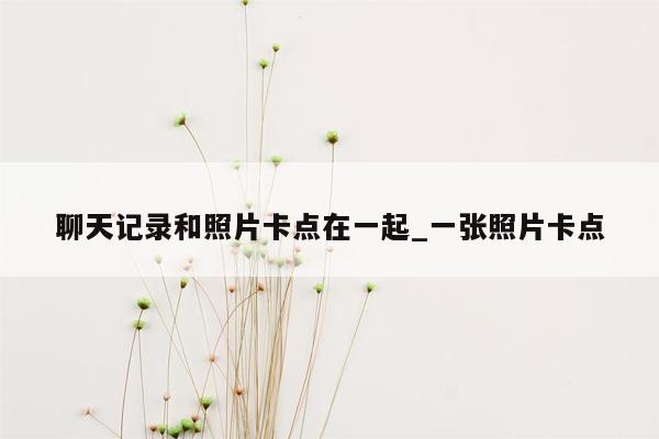 聊天记录和照片卡点在一起_一张照片卡点