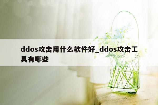 ddos攻击用什么软件好_ddos攻击工具有哪些