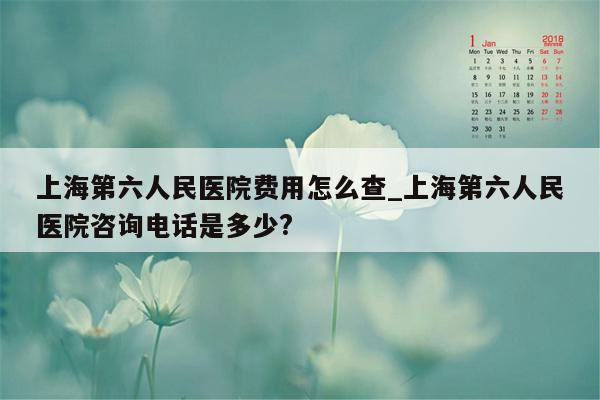 上海第六人民医院费用怎么查_上海第六人民医院咨询电话是多少?