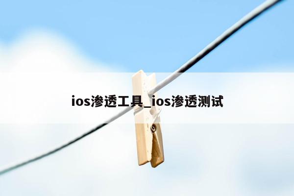 ios渗透工具_ios渗透测试