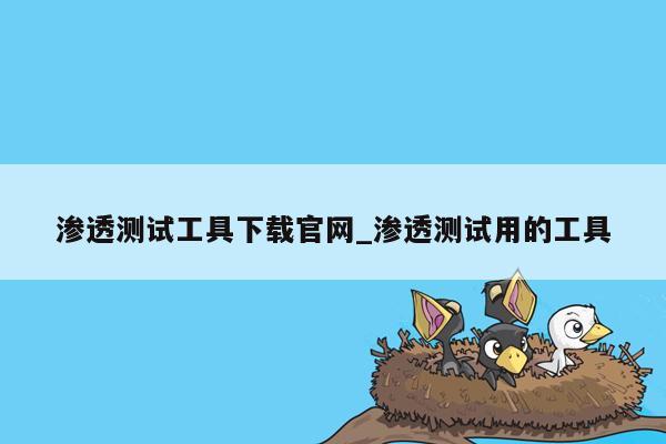 渗透测试工具下载官网_渗透测试用的工具