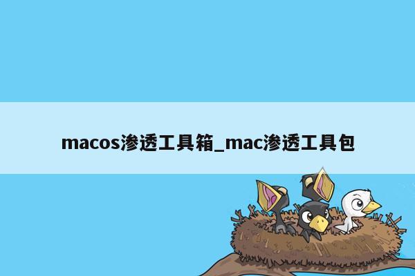 macos渗透工具箱_mac渗透工具包